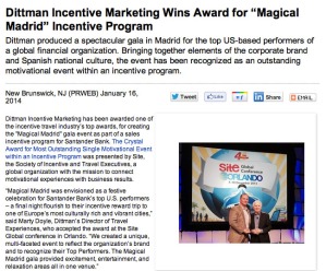 Press release for Dittman Incentive Marketing